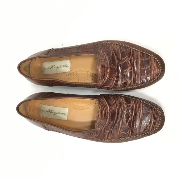 Mezlan Loafers Shoes Size 9 Brown Lizard Crocodile main image 5